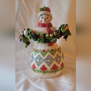 Rare Jim Shore Heartwood Creek 'Make the Season Bright' Snowman Figurine NIB